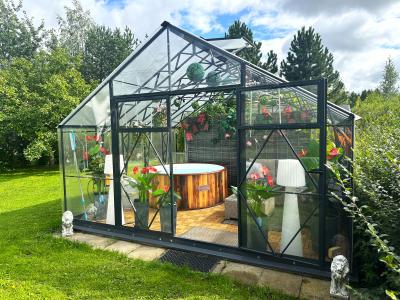 EH 4 Lux Black  glass greenhouse